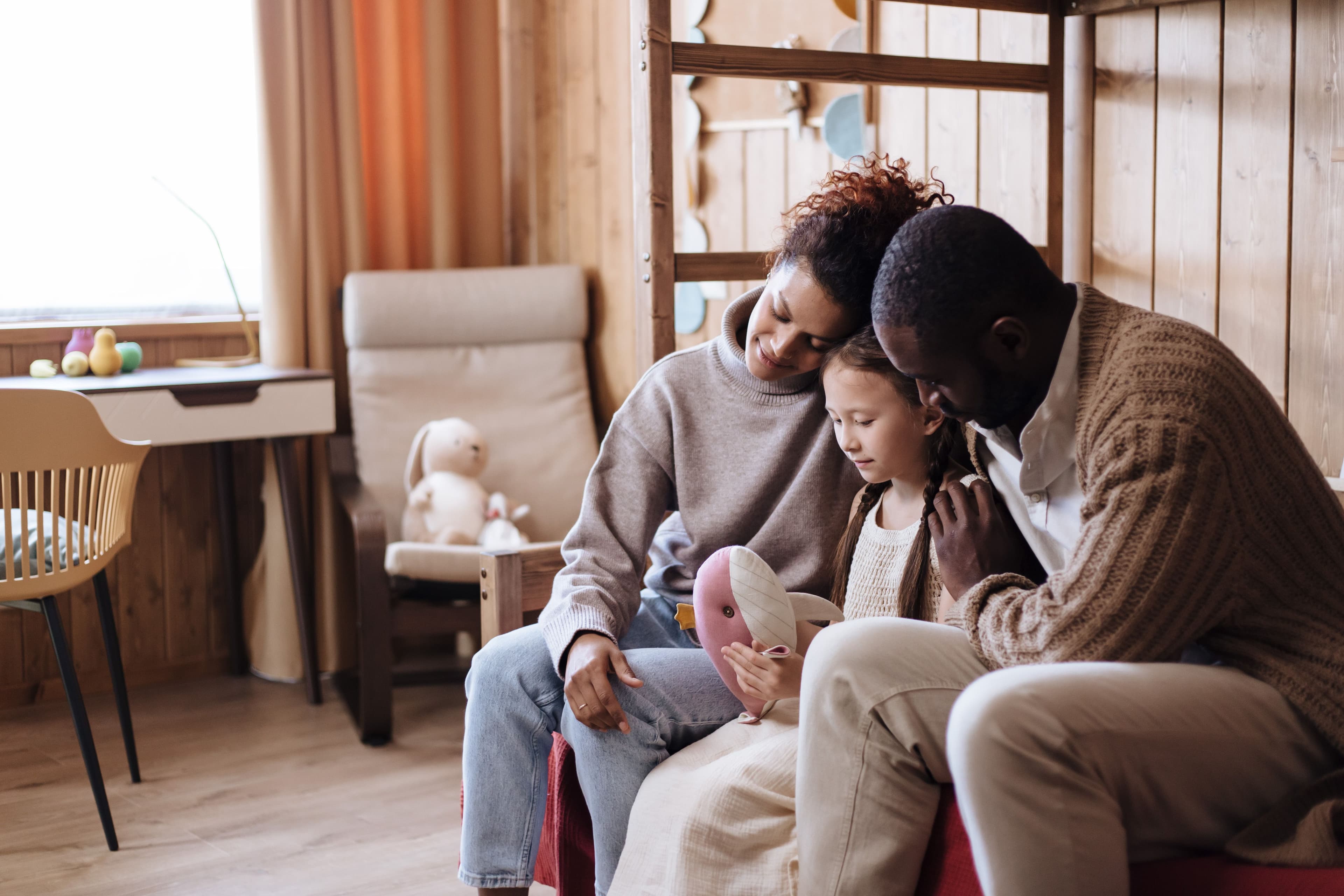 Family spending time together at home