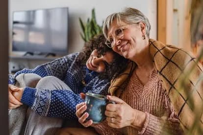 Family sharing a warm moment together at home